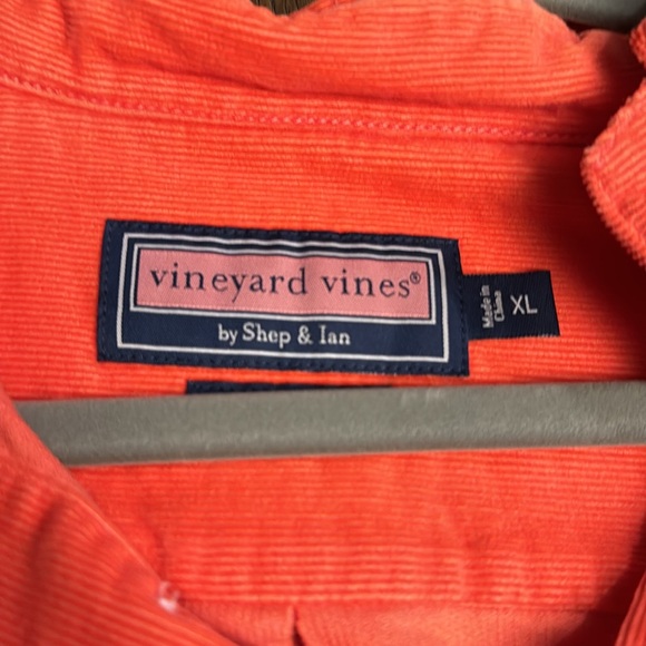 Vinyard Vines Corduroylong sleeve orange button up shirt. Formal. Southern. - Picture 3 of 4
